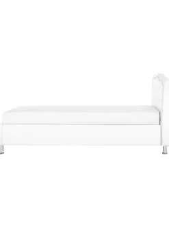 Einzelbett METZ in Weiß/Silber - (W) 126 x (H) 102 x (L) 217 cm