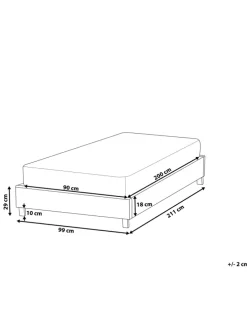 Einzelbett ROANNE in Grau/Braun - (W) 99 x (H) 29 x (L) 211 cm