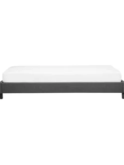 Einzelbett ROANNE in Grau/Braun - (W) 99 x (H) 29 x (L) 211 cm