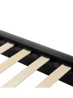 Einzelbett ROANNE in Grau/Braun - (W) 99 x (H) 29 x (L) 211 cm