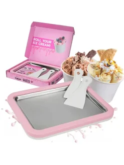 Eisplatte für Hausgemachte Eiscreme Speiseeis in Rosa