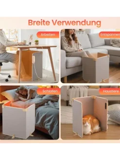 elektrisch Beinwärmer unter dem schreibtisch in Beige