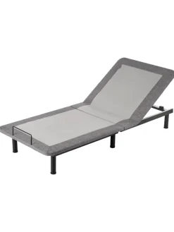 Elektrisch verstellbarer Lattenrost BRUNOY in Grau/Schwarz