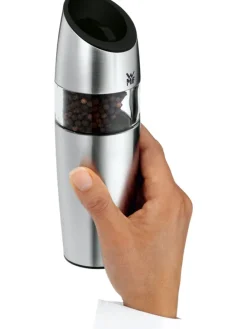 Elektrische Salz & -Pfeffermühle in Silber - (H)20 cm