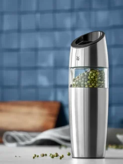 Elektrische Salz & -Pfeffermühle in Silber - (H)20 cm