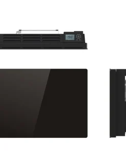 Elektrischer Trägheitsheizkörper "Glass" in Schwarz