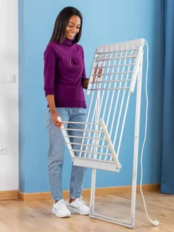 Elektrischer Wäscheständer in Grau - (B)148 x (H)112 x (T)54 cm