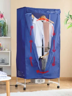 Elektrischer Wäschetrockner in Blau - (B)70 x (H)150 x (T)45 cm