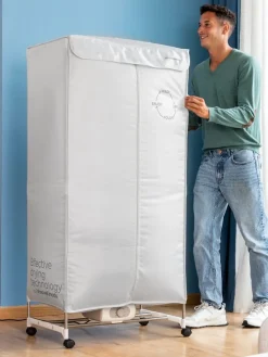 Elektrischer Wäschetrockner in Blau - (B)70 x (H)150 x (T)45 cm