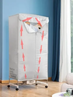 Elektrischer Wäschetrockner in Grau - (B)70 x (H)150 x (T)45 cm