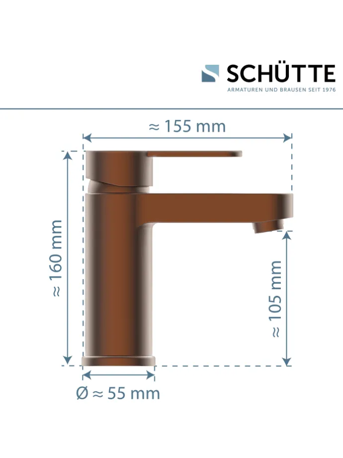 ELEPHANT Waschtischarmatur, Kupfer matt