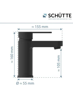 ELEPHANT Waschtischarmatur, Schwarz matt