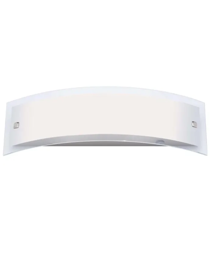 Elysee Wandleuchte 2flg edel in edelstahl/weiß