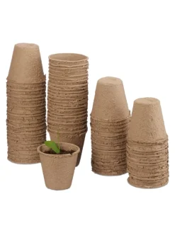 80er Set: Anzuchttöpfe in Beige