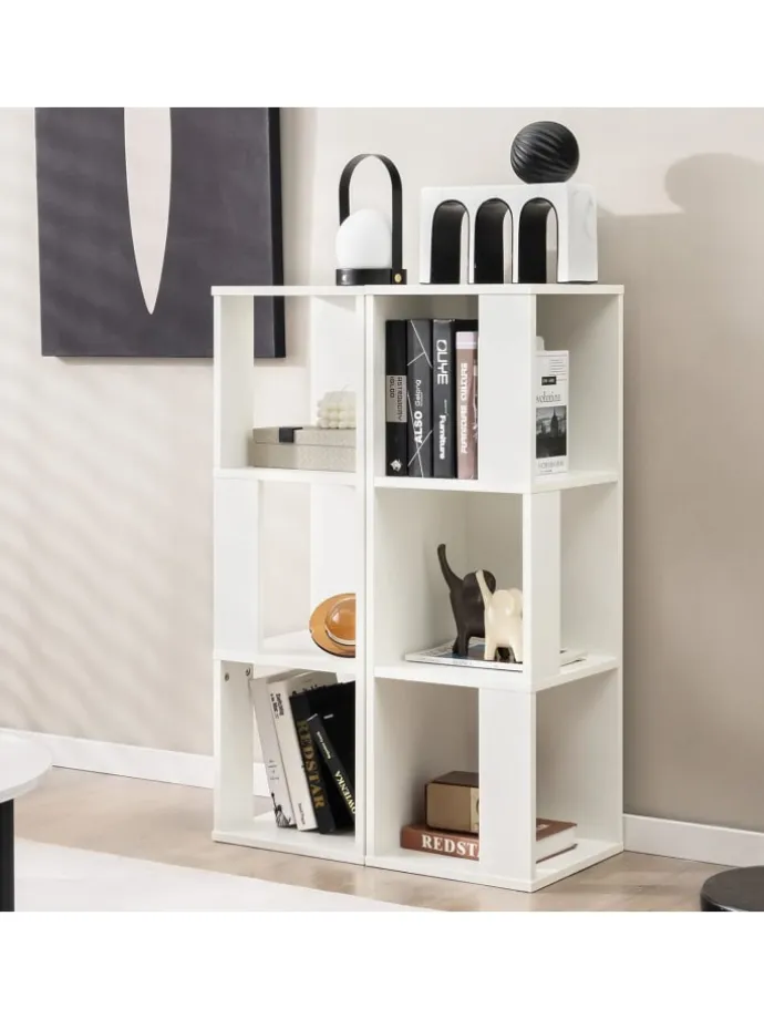 2er Set Bücherregal in Weiß