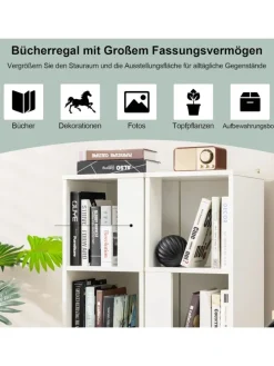 2er Set Bücherregal in Weiß