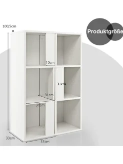 2er Set Bücherregal in Weiß