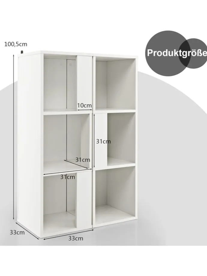 2er Set Bücherregal in Weiß