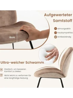 2er Set Esszimmerstühle in Hellbraun