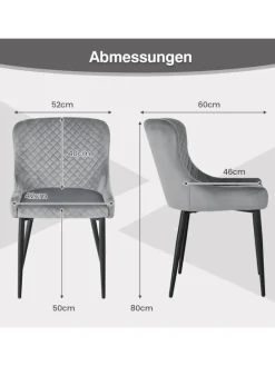 2er Set Esszimmerstühle in Grau