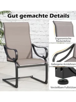 2er Set Gartenstühle in Grau