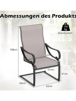 2er Set Gartenstühle in Grau