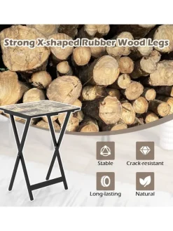 4er Set Gartentisch klappbar in Schwarz