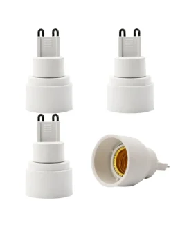 4er Set Lampenadapter E40 auf E27 in WEISS