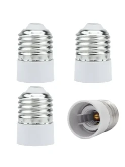 4er Set Lampenadapter GU10 auf E14 in WEISS
