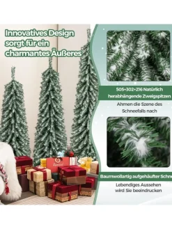 3er Set LED Weihnachtsbaum Künstlich 120+150+180cm in Grün