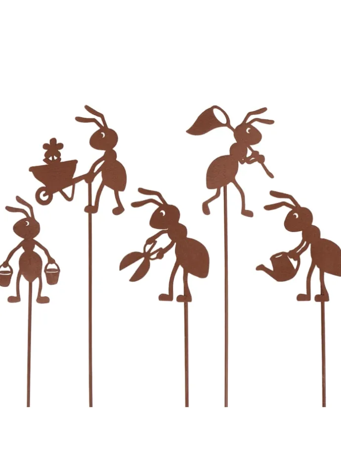 5er Set Metall in Rost