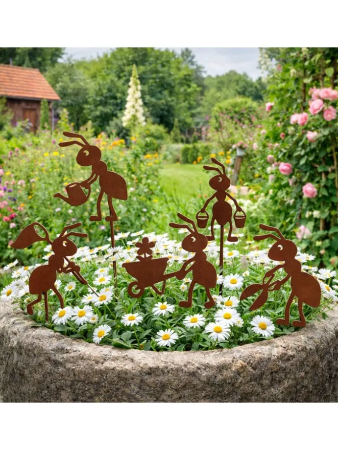 5er Set Metall in Rost