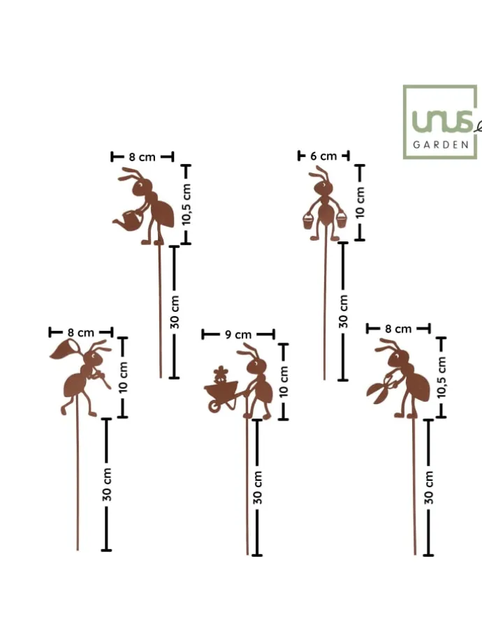 5er Set Metall in Rost
