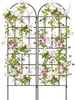 2er Set Rankgitter Metall 180x50cm in Schwarz