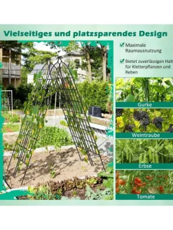 2er Set Rankgitter Metall 180x50cm in Schwarz