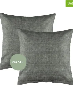 2er- Set: Renforcé-Kissenhüllen "E-Harp" in Anthrazit