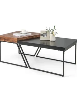 2er Set Satztisch in Schwarz