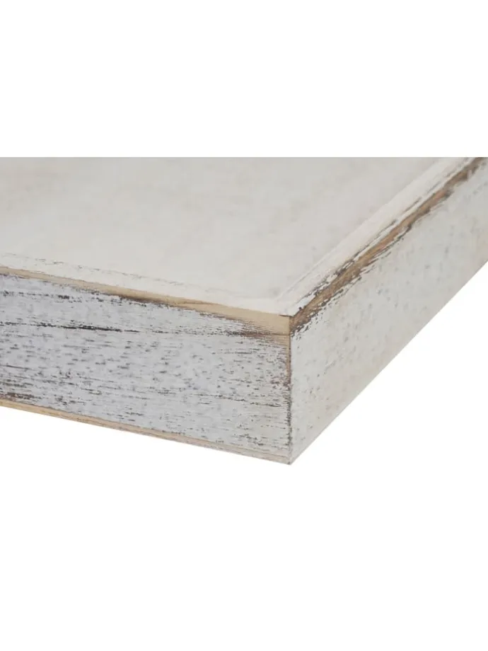 2er Set Serviertablett im Shabby-Look, Weiß