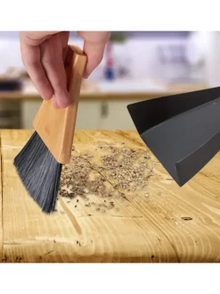 2er Set: Tischkehrset in Natur/ Schwarz