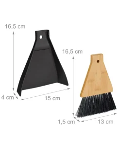 2er Set: Tischkehrset in Natur/ Schwarz