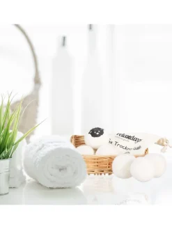 6er Set: Trocknerbälle in Weiß