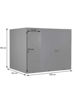 3er-Fahrradgarage H66, Hellgrau