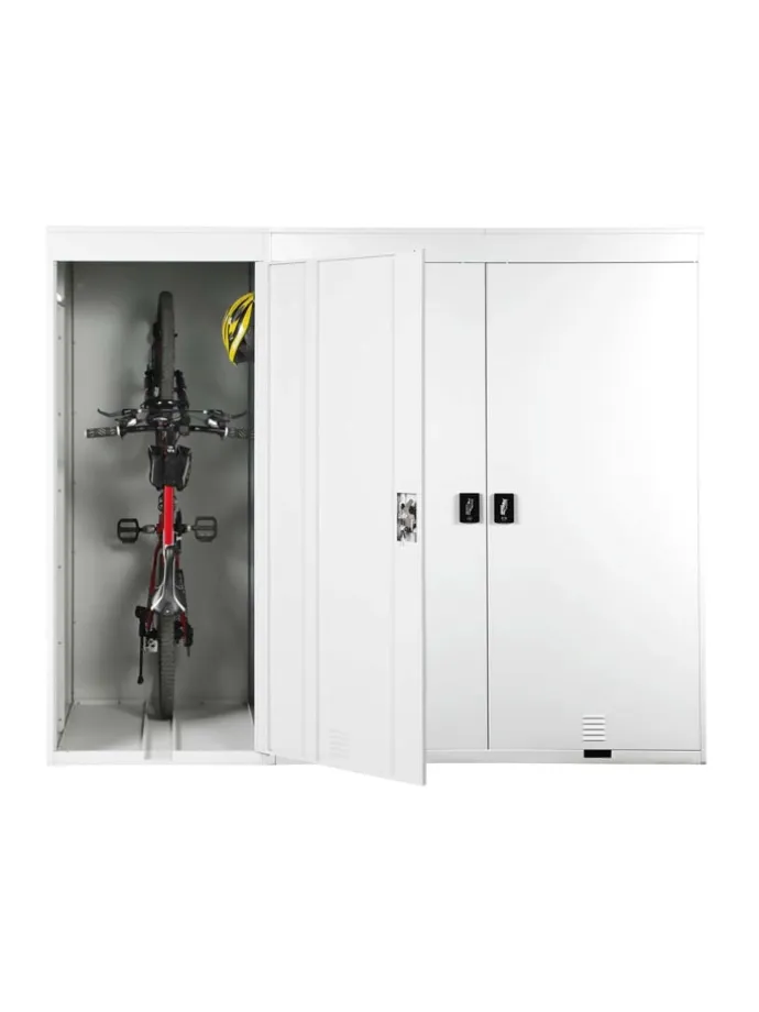 3er-Fahrradgarage H66, Hellgrau