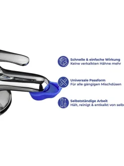 2er-Set: Anti-Kalk-Caps in Blau - (B)5,7 x (H)3,5 x (T)1,5 cm