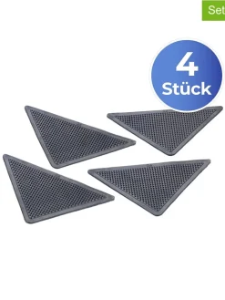 2er-Set: Antirutsch-Teppichecken in Schwarz - 2x 4 Stück