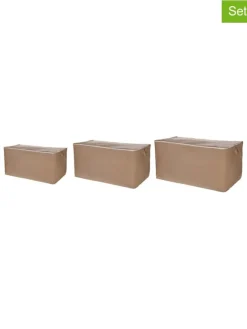 3er-Set: Aufbewahrungsboxen in Hellbraun