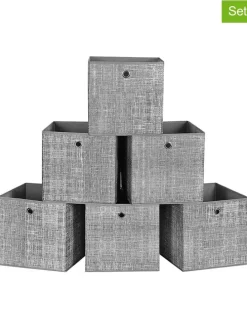 6er-Set: Aufbewahrungsboxen in Grau - (B)30 x (H)30 x (T)30 cm