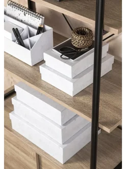 5er-Set: Aufbewahrungsboxen "Cindy" in Hellgrau