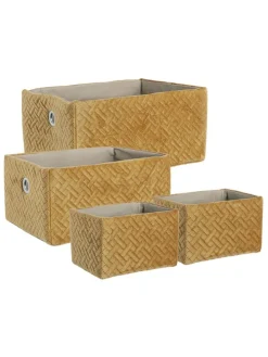 4er-Set: Aufbewahrungsboxen "Averill" in Senf