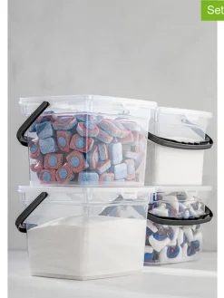 4er-Set: Aufbewahrungsdosen in Transparent - (B)16 x (H)23 x (T)18 cm